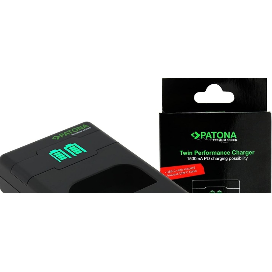 PATONA - Fast charger Dual Fuji NP-W126 + kabel USB-C 0,6m