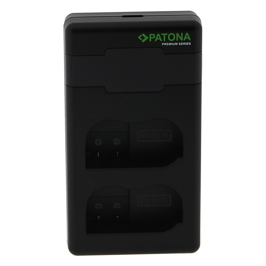 PATONA - Fast charger Dual Nikon EN-EL15/EN-EL15C + kabel USB-C 0,6m