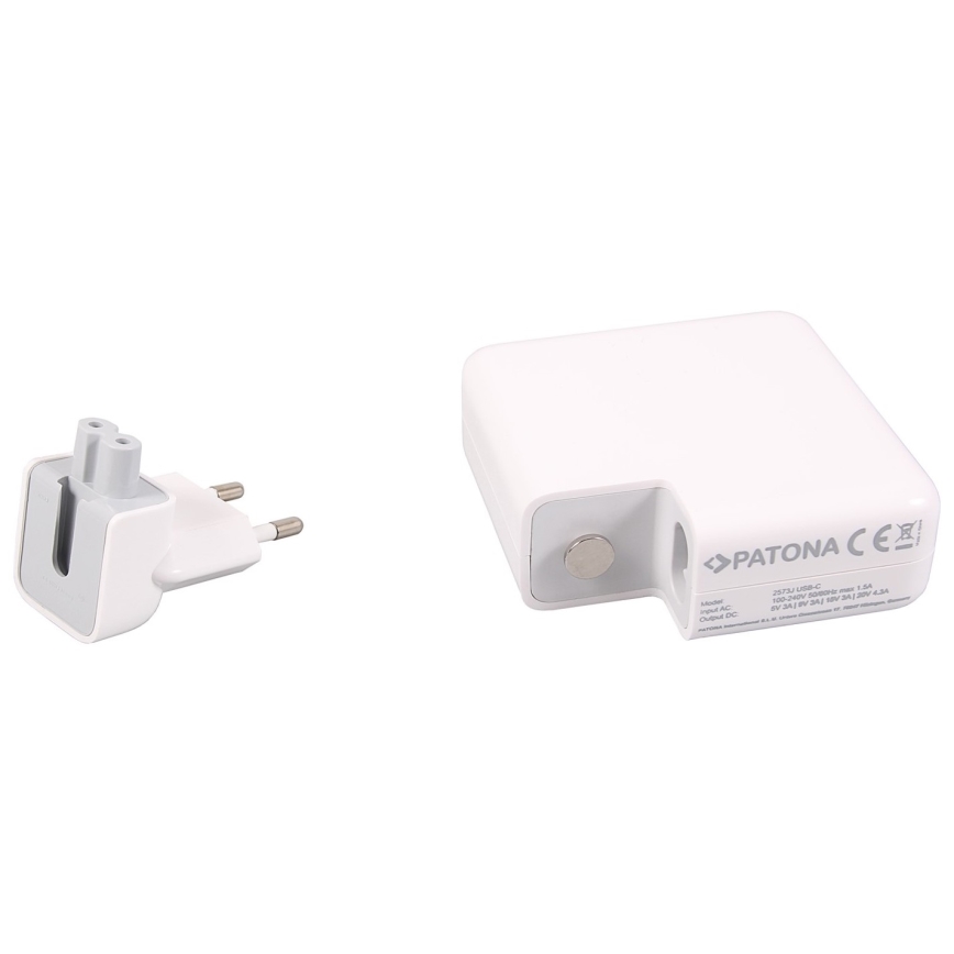 PATONA - Laddare Apple 5V-20V anslutning USB-C/87W Strömförsörjning