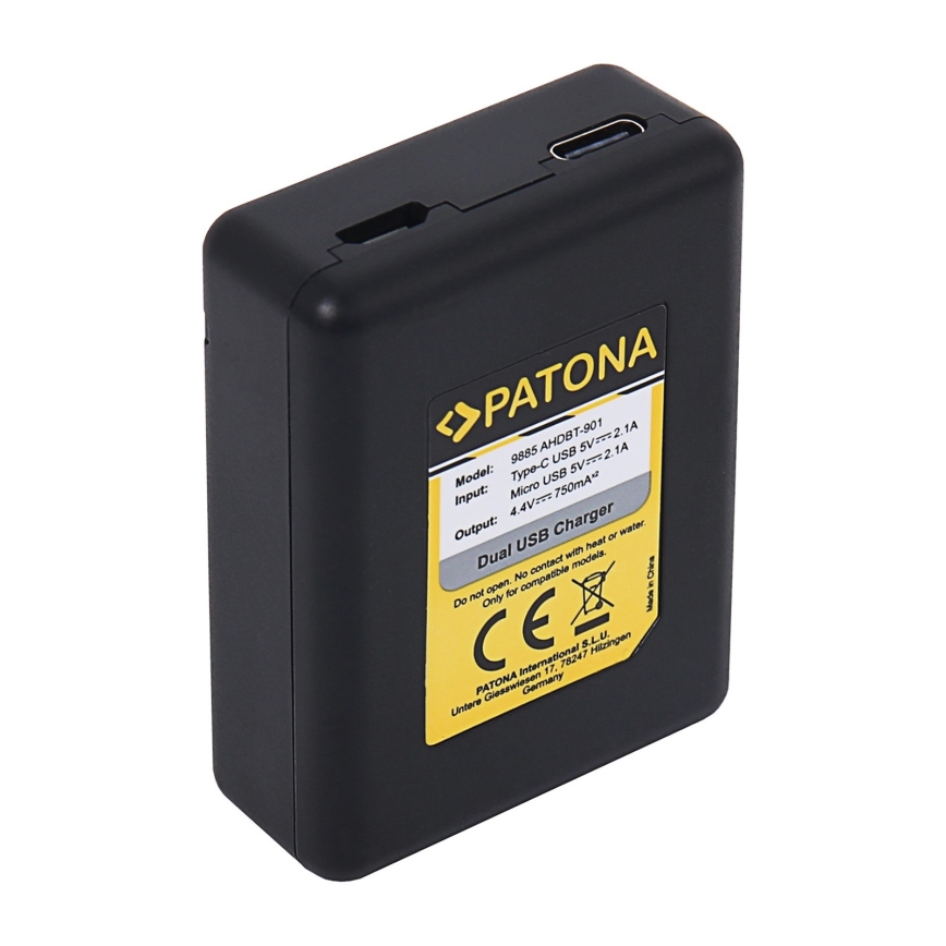 PATONA - Laddare Dual GoPro Hero 9 AHDBT901