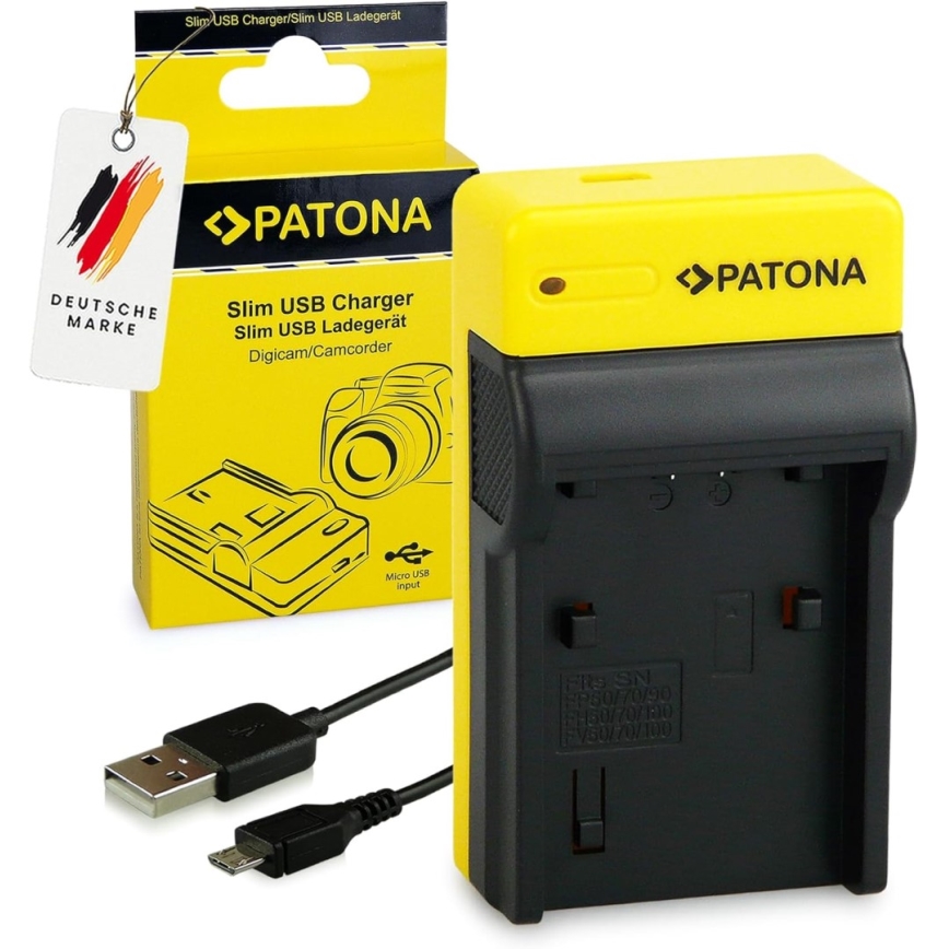 PATONA - Laddare Foto Sony NP-FP50/NP-FH50/70 slim,USB