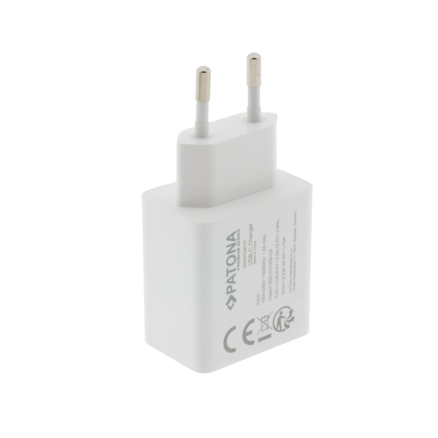 PATONA - Laddningsadapter Power delivery 35W 2xUSB-C -PD 3.0