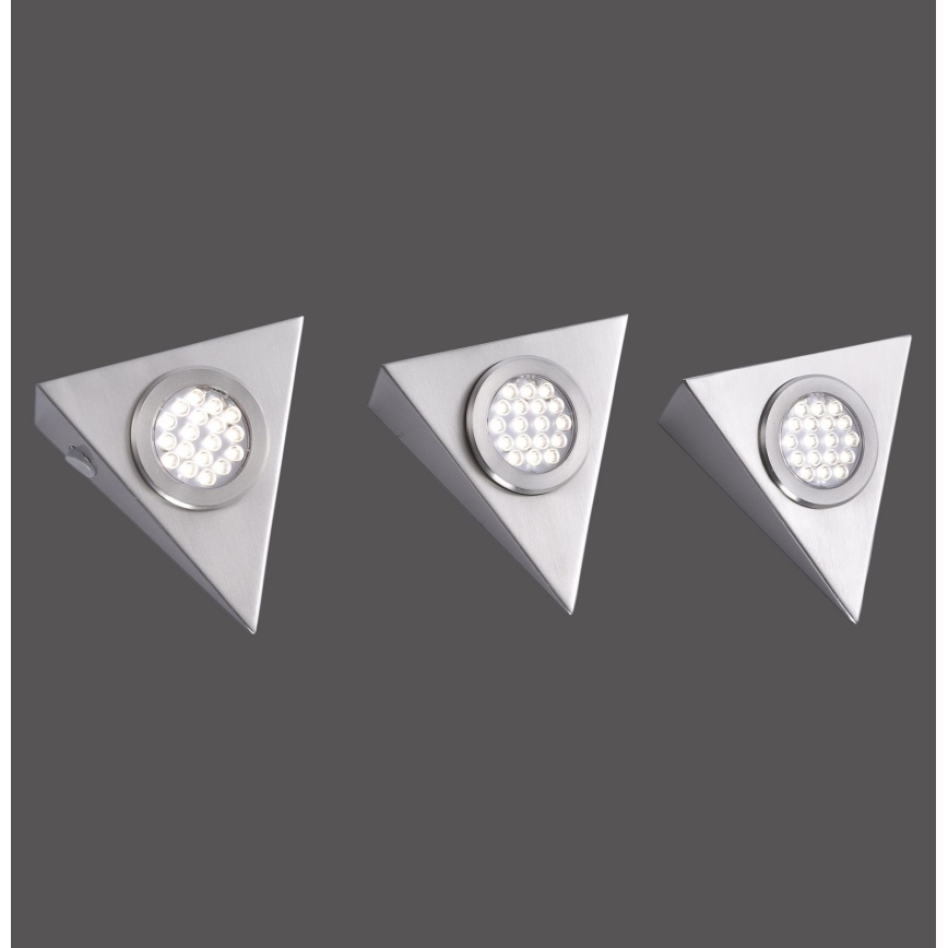 Paul Neuhaus 1119-55-3 - UPPSÄTTNING 3x LED Möbelbelysning med sensor HELENA LED/2,5W/230V