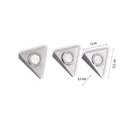 Paul Neuhaus 1119-55-3 - UPPSÄTTNING 3x LED Möbelbelysning med sensor HELENA LED/2,5W/230V