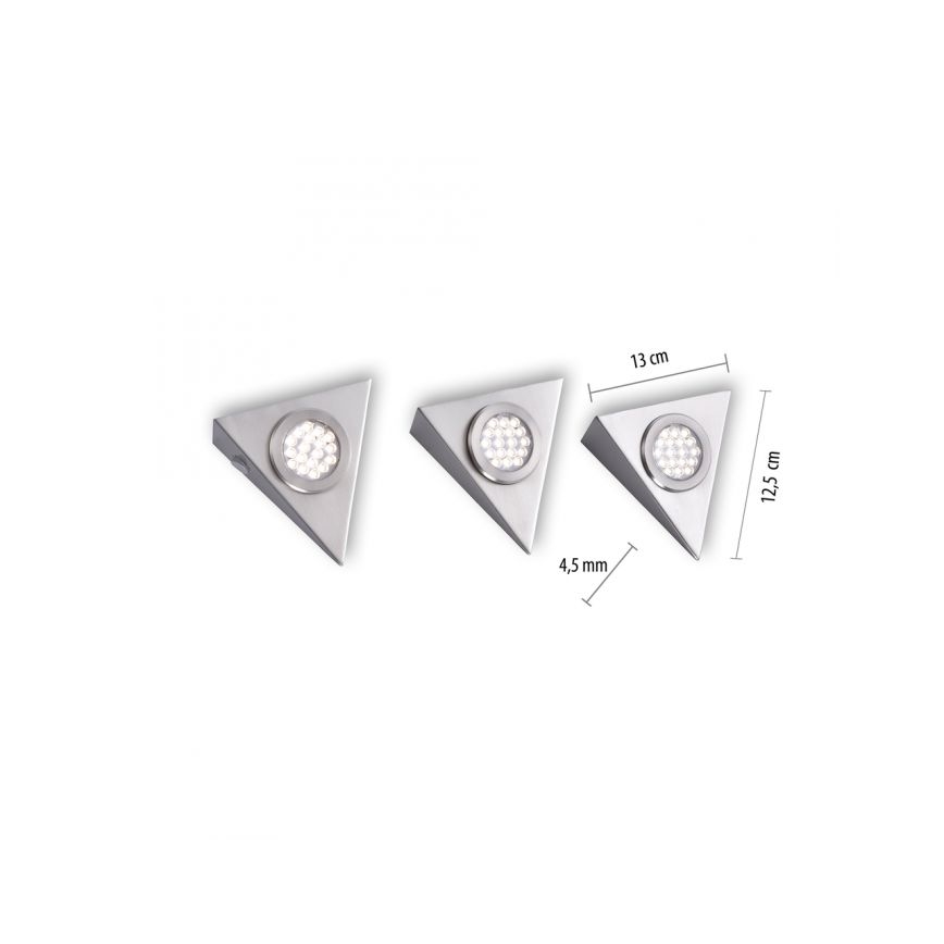 Paul Neuhaus 1119-55-3 - UPPSÄTTNING 3x LED Möbelbelysning med sensor HELENA LED/2,5W/230V