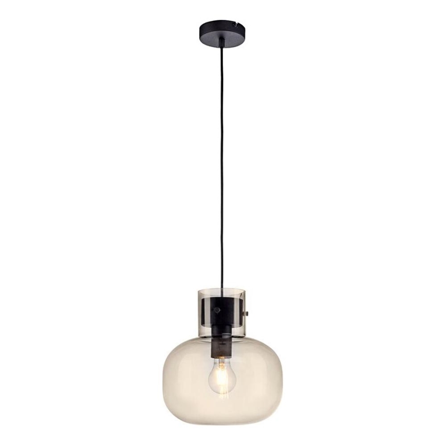 Paul Neuhaus 2003-27 - Ljuskrona med textilsladd SHITAKE 1xE27/10W/230V diameter 25 cm rökt