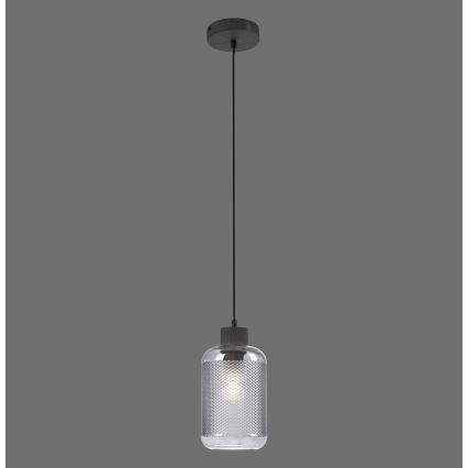 Paul Neuhaus 2006-25 - Ljuskrona med textilsladd BOLETUS 1xE27/10W/230V diameter 14 cm grå