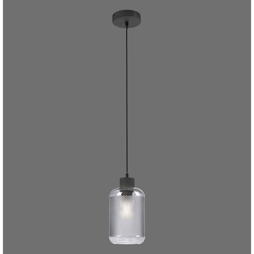 Paul Neuhaus 2006-25 - Ljuskrona med textilsladd BOLETUS 1xE27/10W/230V diameter 14 cm grå