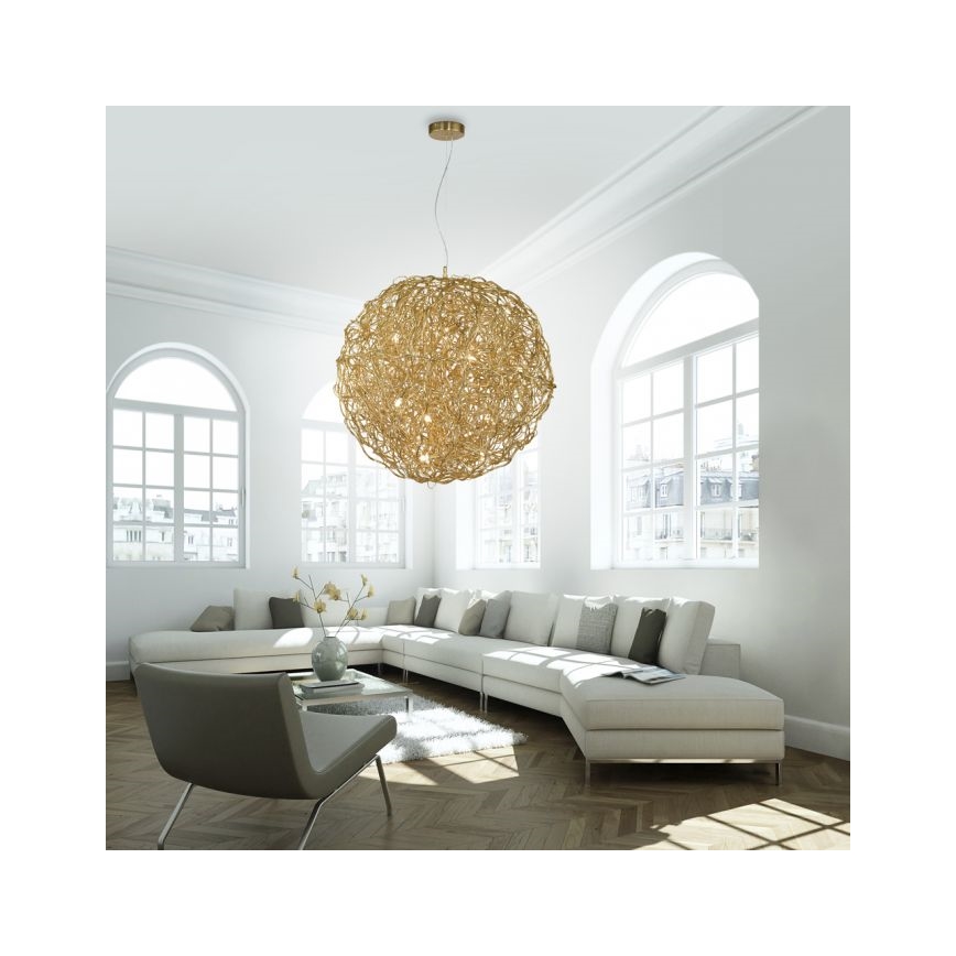 Paul Neuhaus 2019-12 - Takpendel på vajer SAREA 15xG9/40W/230V guld