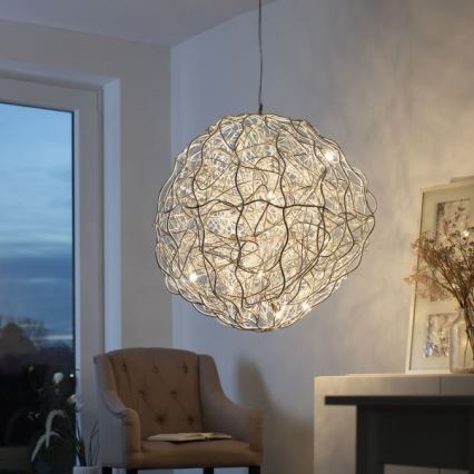 Paul Neuhaus 2019-21 - Taklampa på vajer SAREA 15xG9/40W/230V silverfärgad