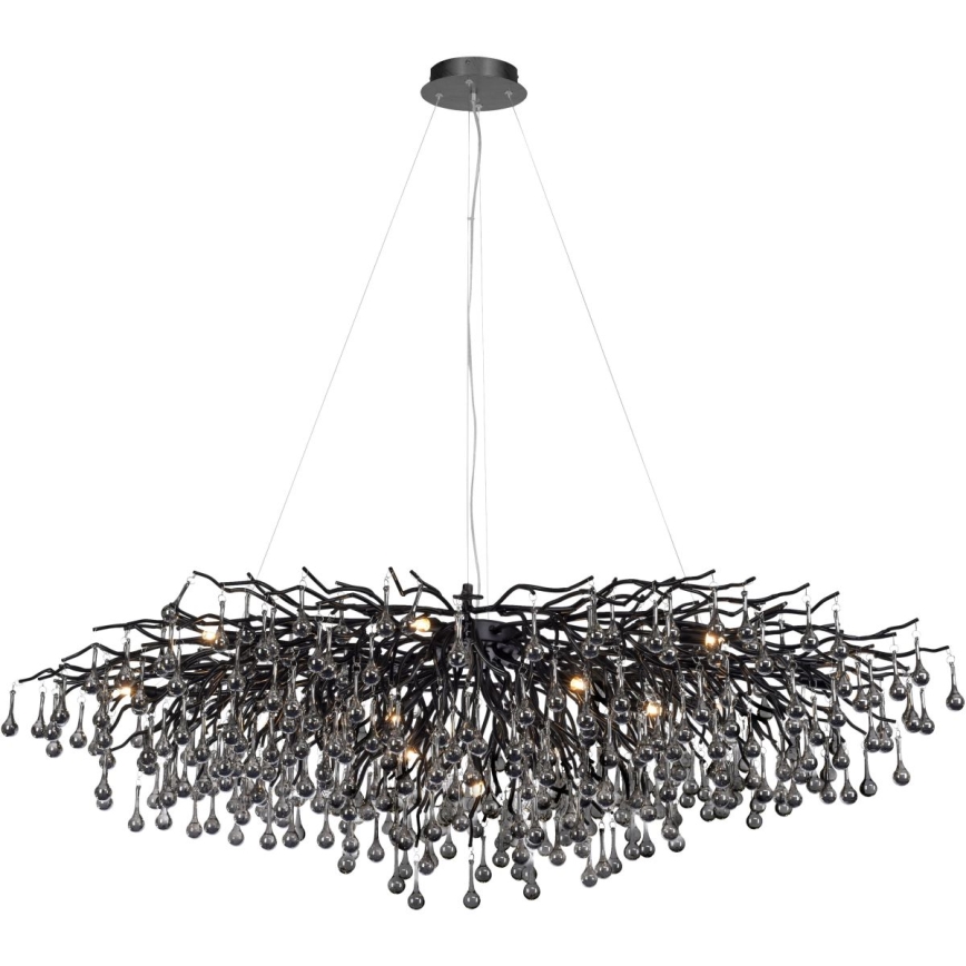 Paul Neuhaus 2031-18 - Taklampa på vajer ICICLE 15xG9/40W/230V 75x150 cm svart