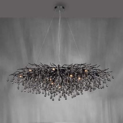 Paul Neuhaus 2031-18 - Taklampa på vajer ICICLE 15xG9/40W/230V 75x150 cm svart