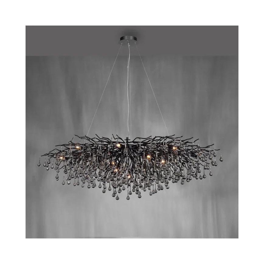 Paul Neuhaus 2031-18 - Taklampa på vajer ICICLE 15xG9/40W/230V 75x150 cm svart
