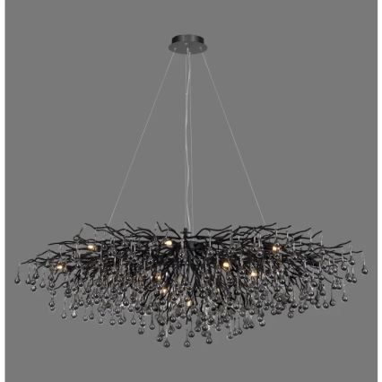 Paul Neuhaus 2031-18 - Taklampa på vajer ICICLE 15xG9/40W/230V 75x150 cm svart