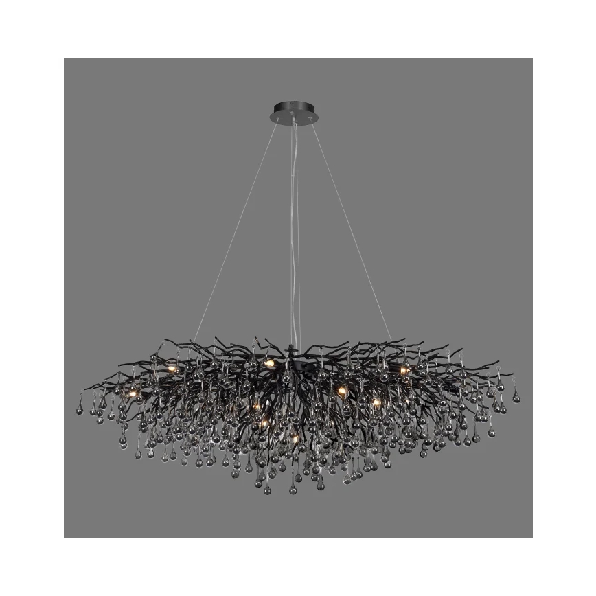 Paul Neuhaus 2031-18 - Taklampa på vajer ICICLE 15xG9/40W/230V 75x150 cm svart