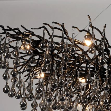 Paul Neuhaus 2031-18 - Taklampa på vajer ICICLE 15xG9/40W/230V 75x150 cm svart