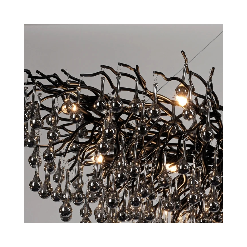 Paul Neuhaus 2031-18 - Taklampa på vajer ICICLE 15xG9/40W/230V 75x150 cm svart