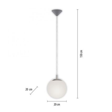 Paul Neuhaus 2072-55 - Ljuskrona med textilsladd BOLO 1xE27/60W/230V diameter 20 cm