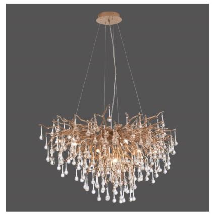Paul Neuhaus 2192-11 - Ljuskrona med textilsladd ICICLE 10xG9/40W/230V 50x100 cm mässing