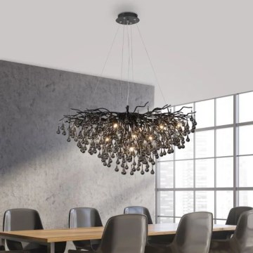 Paul Neuhaus 2192-18 - ICICLE pendellampa på vajer 10xG9/40W/230V 50x100 cm svart