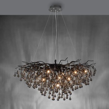 Paul Neuhaus 2192-18 - ICICLE pendellampa på vajer 10xG9/40W/230V 50x100 cm svart