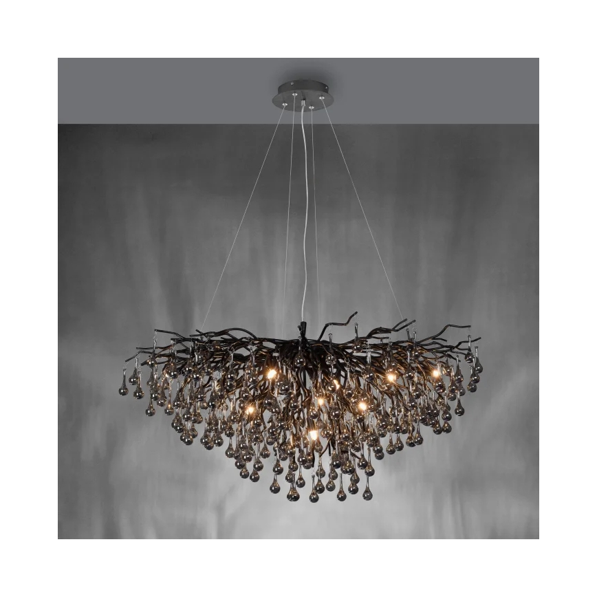 Paul Neuhaus 2192-18 - ICICLE pendellampa på vajer 10xG9/40W/230V 50x100 cm svart