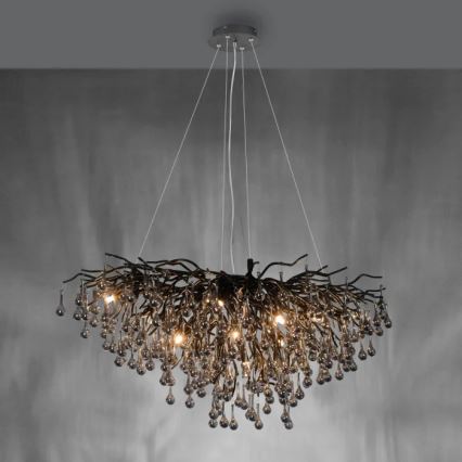 Paul Neuhaus 2192-18 - ICICLE pendellampa på vajer 10xG9/40W/230V 50x100 cm svart