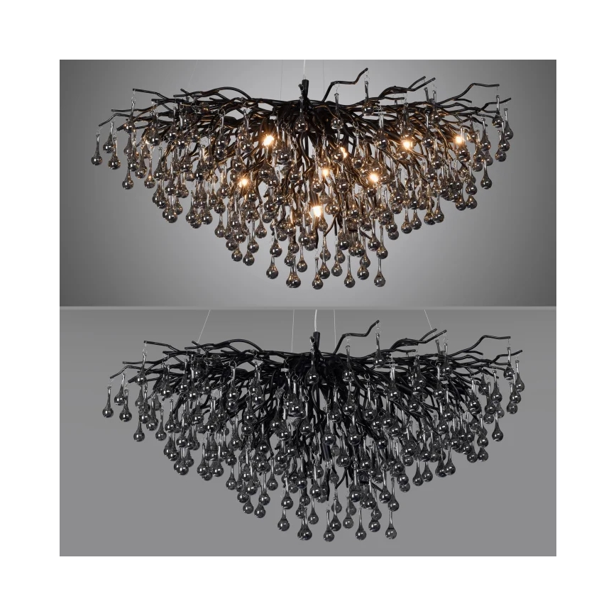 Paul Neuhaus 2192-18 - ICICLE pendellampa på vajer 10xG9/40W/230V 50x100 cm svart