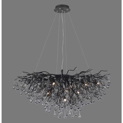 Paul Neuhaus 2192-18 - ICICLE pendellampa på vajer 10xG9/40W/230V 50x100 cm svart