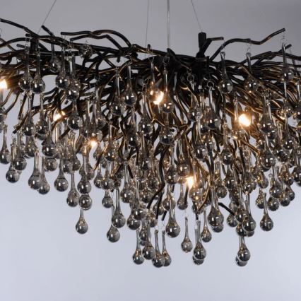 Paul Neuhaus 2192-18 - ICICLE pendellampa på vajer 10xG9/40W/230V 50x100 cm svart