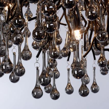 Paul Neuhaus 2192-18 - ICICLE pendellampa på vajer 10xG9/40W/230V 50x100 cm svart