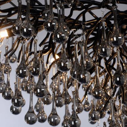 Paul Neuhaus 2192-18 - ICICLE pendellampa på vajer 10xG9/40W/230V 50x100 cm svart