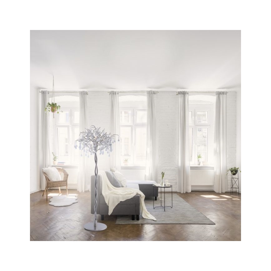Paul Neuhaus 232-55 - Golvlampa ICICLE 5xG9/40W230V skinande krom