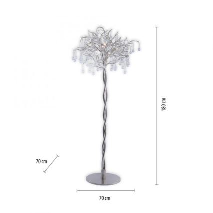 Paul Neuhaus 232-55 - Golvlampa ICICLE 5xG9/40W230V skinande krom