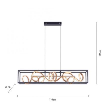 Paul Neuhaus 2416-18 - Dimbar LED-lampakrona med snöre SELINA 4xLED/10,2W/230V