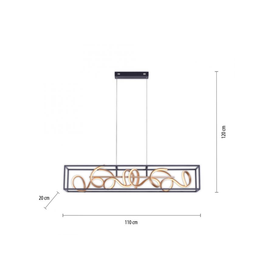 Paul Neuhaus 2416-18 - Dimbar LED-lampakrona med snöre SELINA 4xLED/10,2W/230V