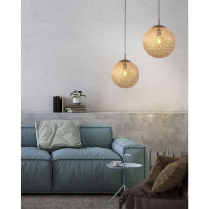 Paul Neuhaus 2420-48 - Ljuskrona med textilsladd GRETA 1xE27/60W/230V diameter 30 cm