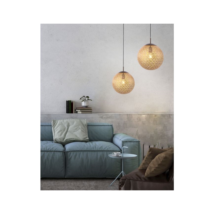Paul Neuhaus 2420-48 - Ljuskrona med textilsladd GRETA 1xE27/60W/230V diameter 30 cm