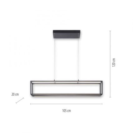 Paul Neuhaus 2441-18 - LED ljusreglerad Ljuskrona med upphängningsrem  CONTURA 4xLED/8W/230V