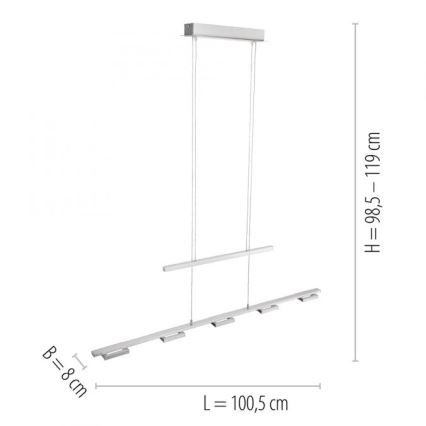 Paul Neuhaus 2446-55 - Dimbar LED-lampakrona med snöre INIGO 5xLED/4W/230V