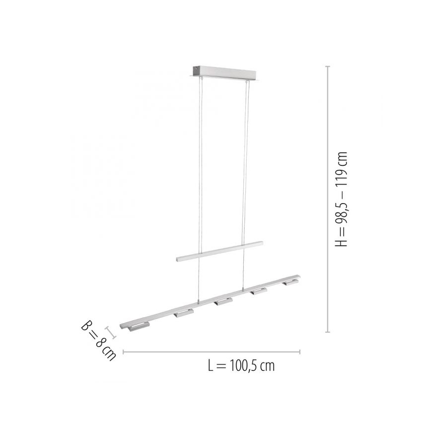 Paul Neuhaus 2446-55 - Dimbar LED-lampakrona med snöre INIGO 5xLED/4W/230V
