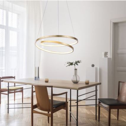 Paul Neuhaus 2472-12 - Dimbar LED-lampakrona med snöre ROMAN LED/30W/230V guld