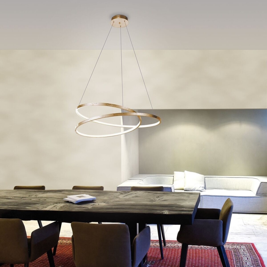 Paul Neuhaus 2472-12 - Dimbar LED-lampakrona med snöre ROMAN LED/30W/230V guld