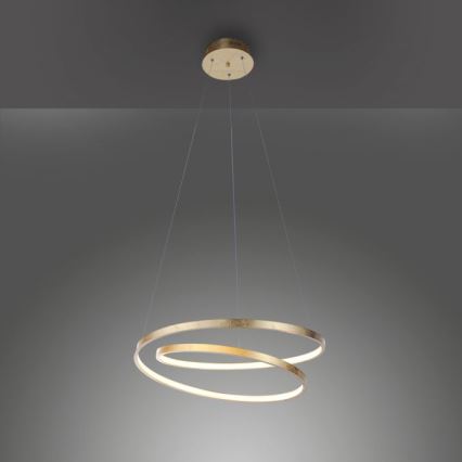 Paul Neuhaus 2472-12 - Dimbar LED-lampakrona med snöre ROMAN LED/30W/230V guld