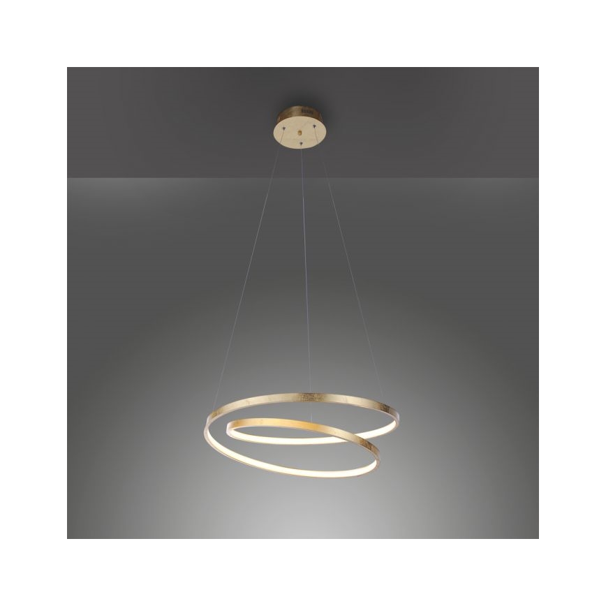 Paul Neuhaus 2472-12 - Dimbar LED-lampakrona med snöre ROMAN LED/30W/230V guld