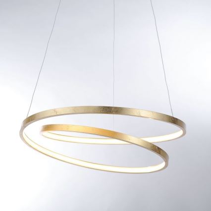 Paul Neuhaus 2472-12 - Dimbar LED-lampakrona med snöre ROMAN LED/30W/230V guld