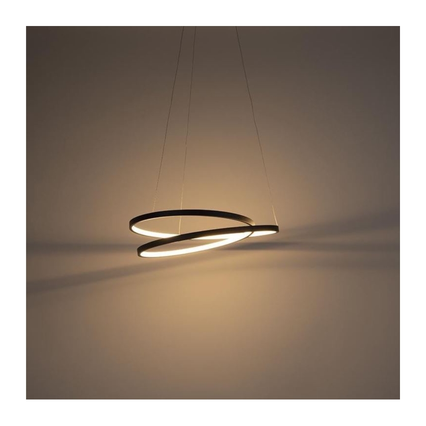 Paul Neuhaus 2472-18 - Dimbar LED-lampakrona med snöre ROMAN LED/30W/230V svart