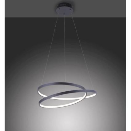 Paul Neuhaus 2472-18 - Dimbar LED-lampakrona med snöre ROMAN LED/30W/230V svart