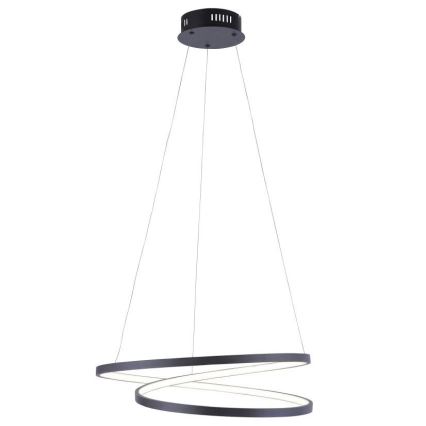 Paul Neuhaus 2472-18 - Dimbar LED-lampakrona med snöre ROMAN LED/30W/230V svart
