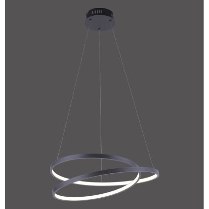 Paul Neuhaus 2472-18 - Dimbar LED-lampakrona med snöre ROMAN LED/30W/230V svart